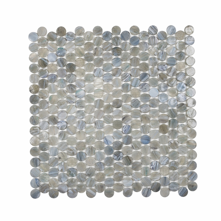 Apollo Tile Blue Ocean 10.34 sq.ft 12.2"x12.2" Penny Round Glass Mosaic Tile APLAPN9901EC03